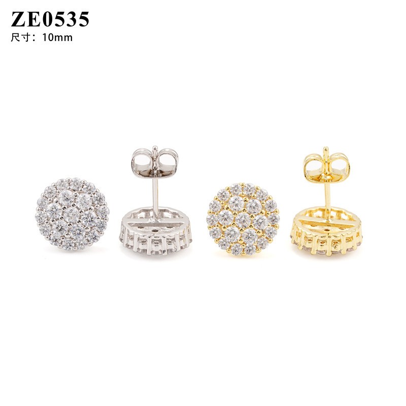 Real Round Cut VVS Moissanite Cluster Stud Earrings Solid 925 Sterling Silver