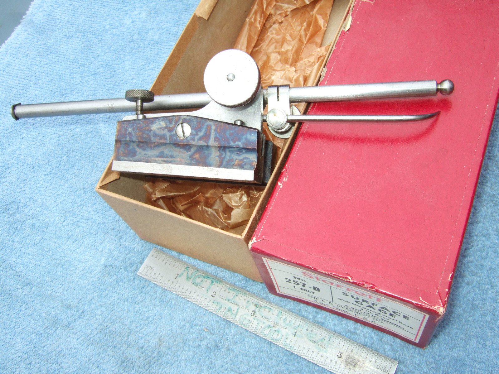 STARRETT SURFACE GAGE 257b OLD VINTAGE PRECISION INSPECTION TOOL GRINDER MILL #A