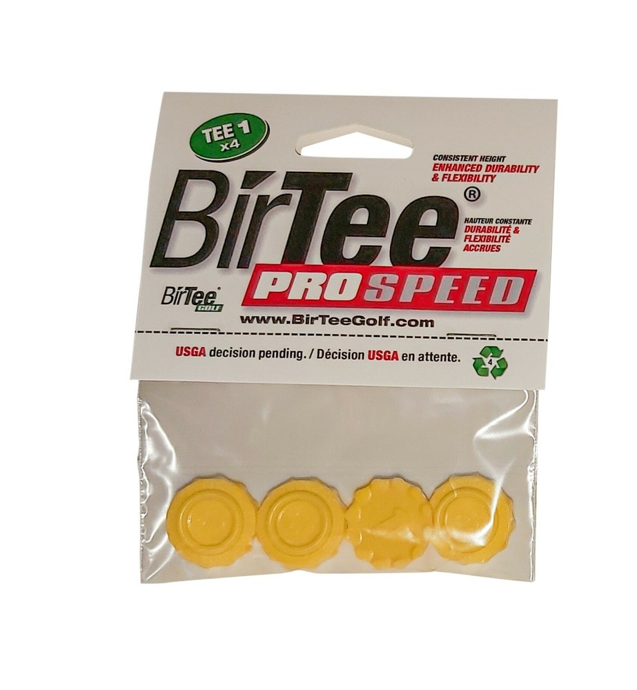 BirTee Pro Golf Tees - Size #1 (1/4") - 4 Tees Per Pack - For Winter/Simulators