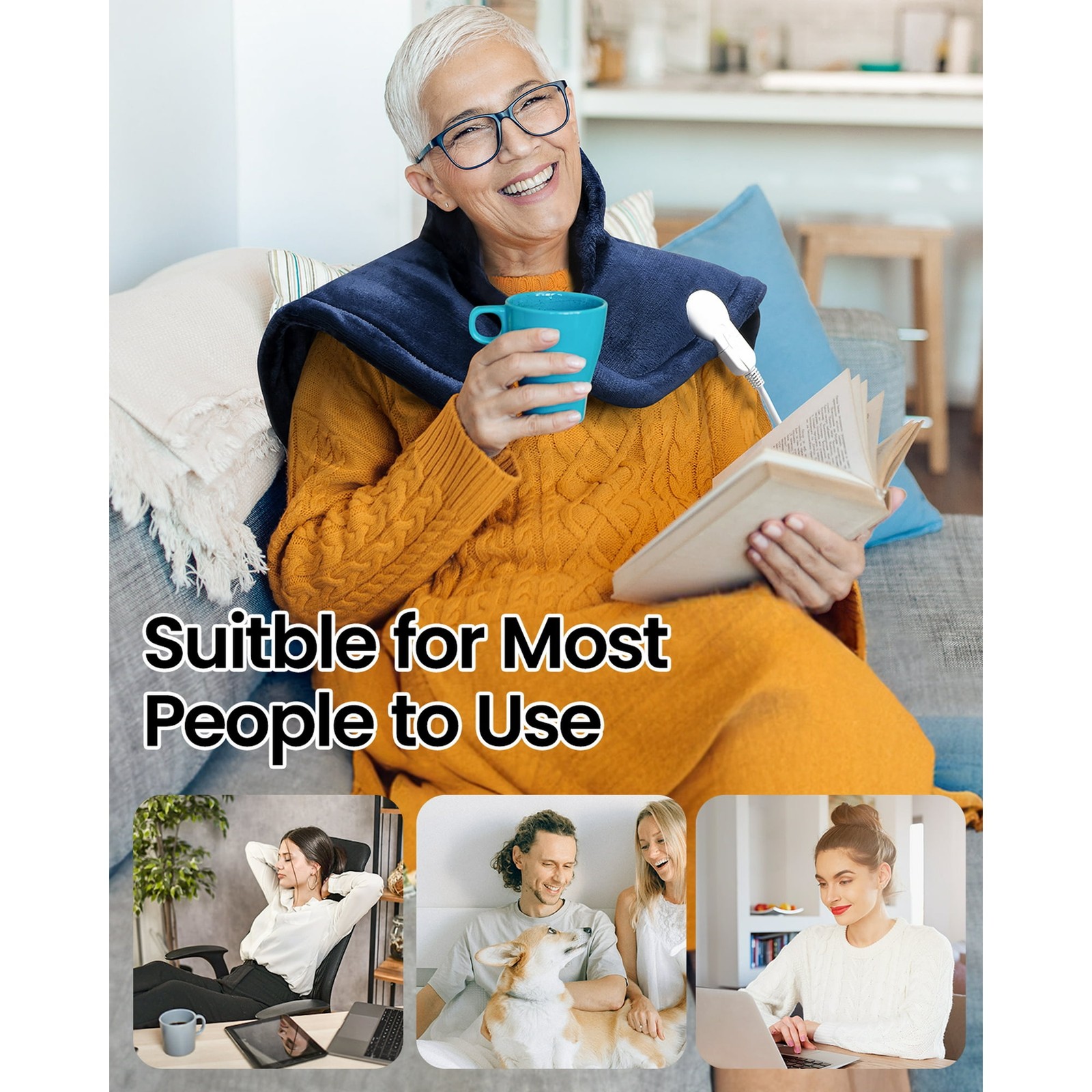 RENPHO Extra Large Heating Pad for Shoulders Neck and Back FSA HSA Eligible Blue