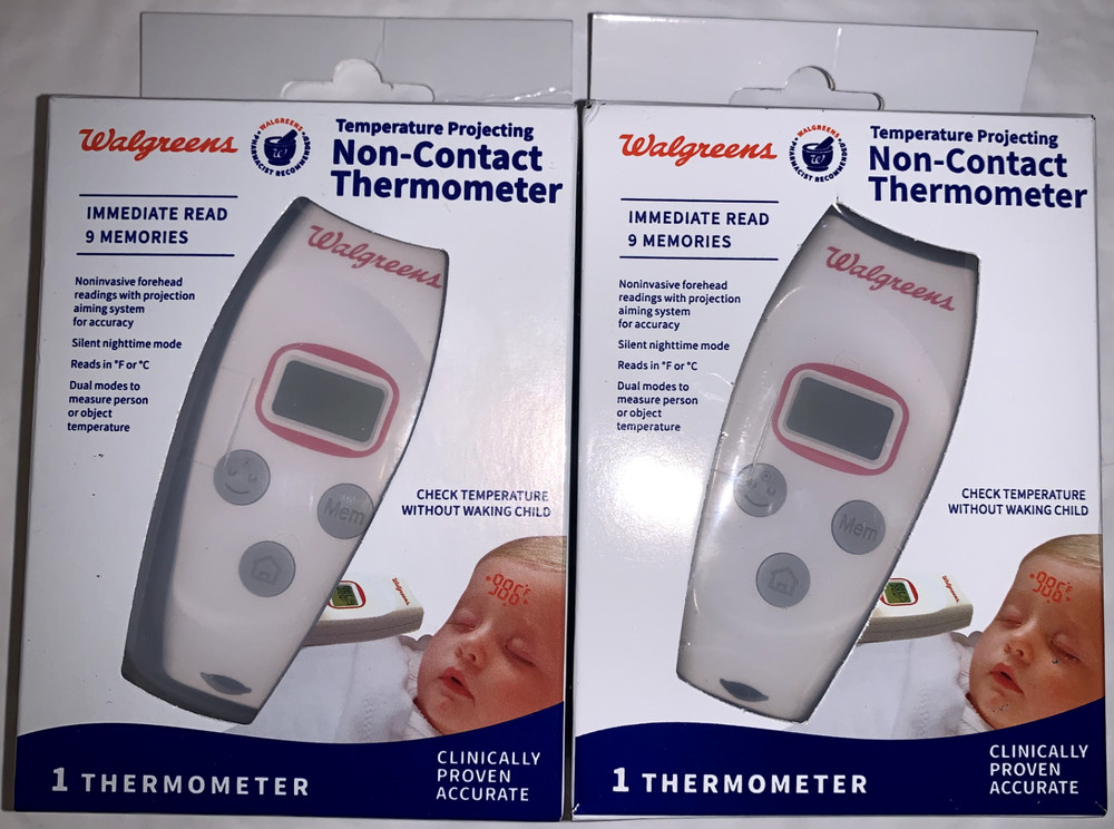 2 Walgreens Temperature Projecting Non-Contact Thermometer Immediate Reading NIB
