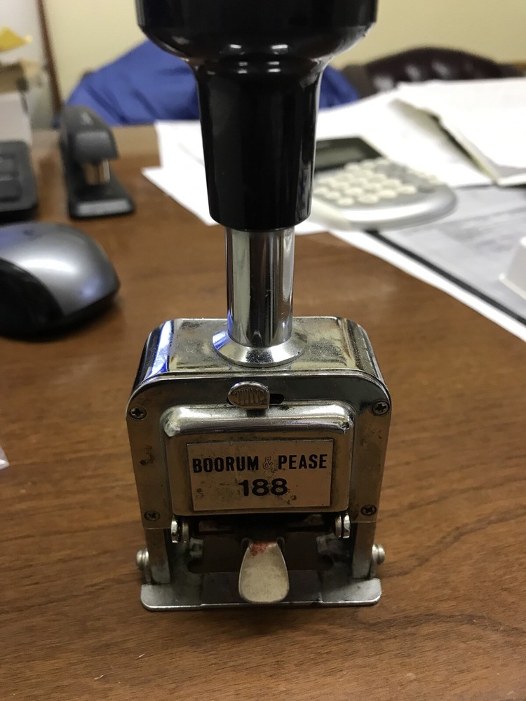 Bates Royall Automatic Numbering Machine # RNM5A-7 With Box Instructions
