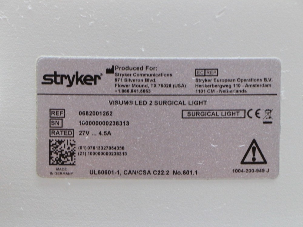 Stryker VISUM LED 2 Surgical Light