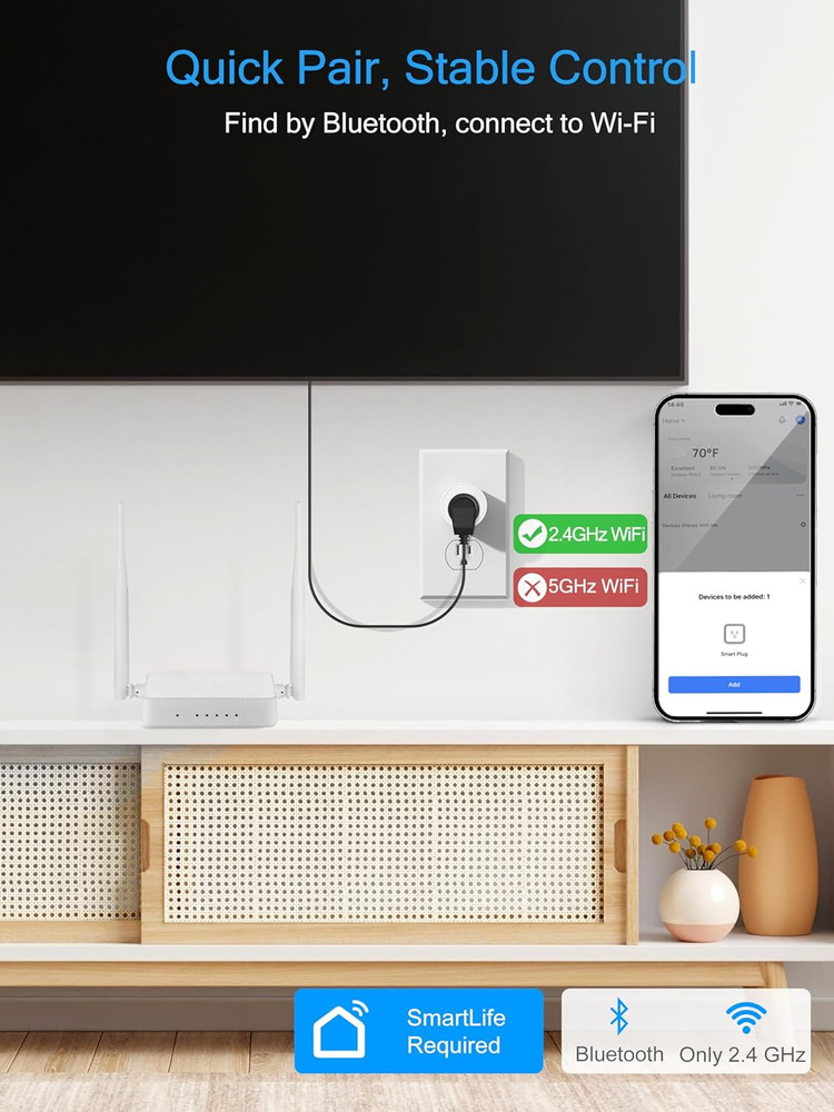 🔌 15A Smart WiFi Plug | App & Voice Control | Alexa & Google