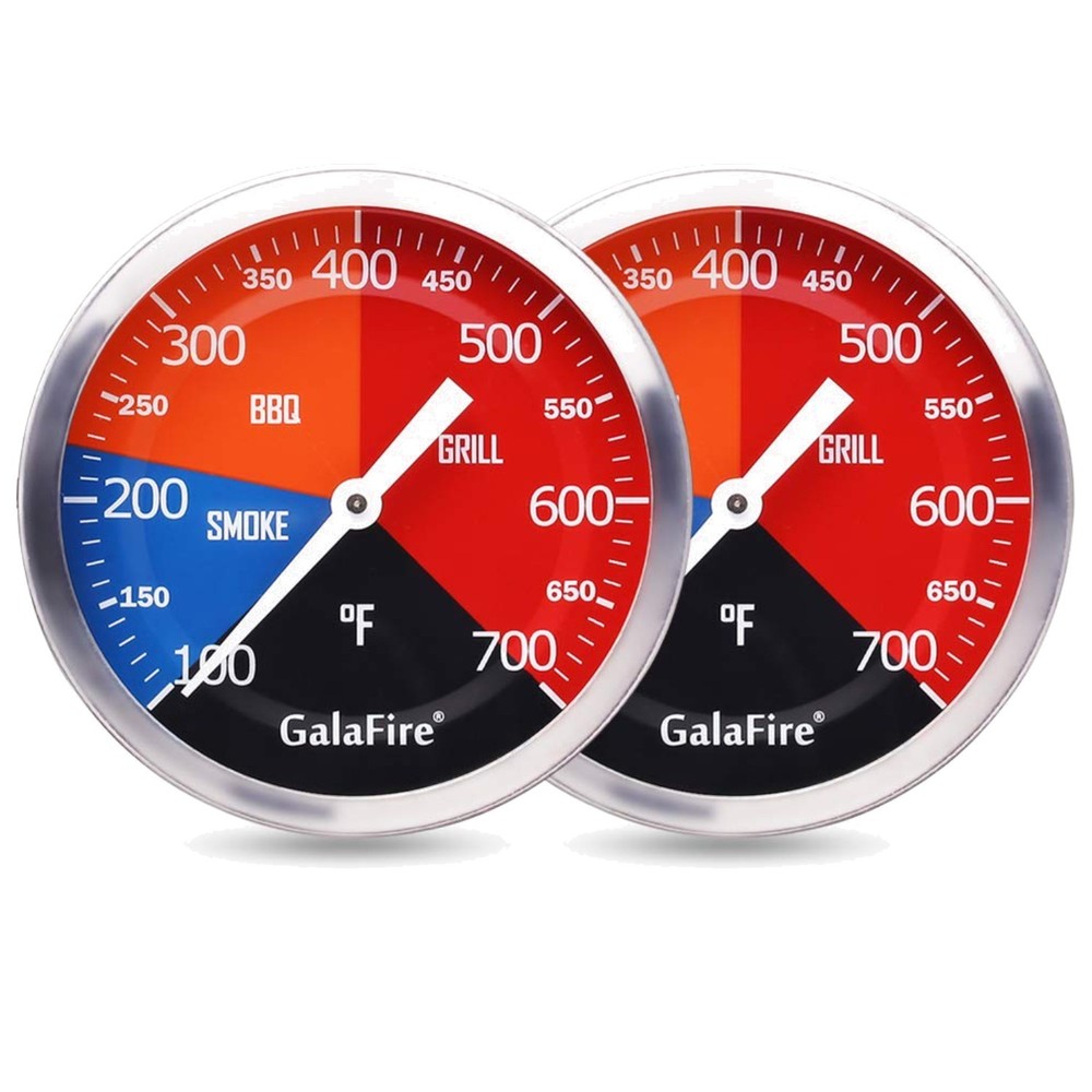 Large Dial BBQ Thermometer Gauge for Grill Pit, 2 Pack