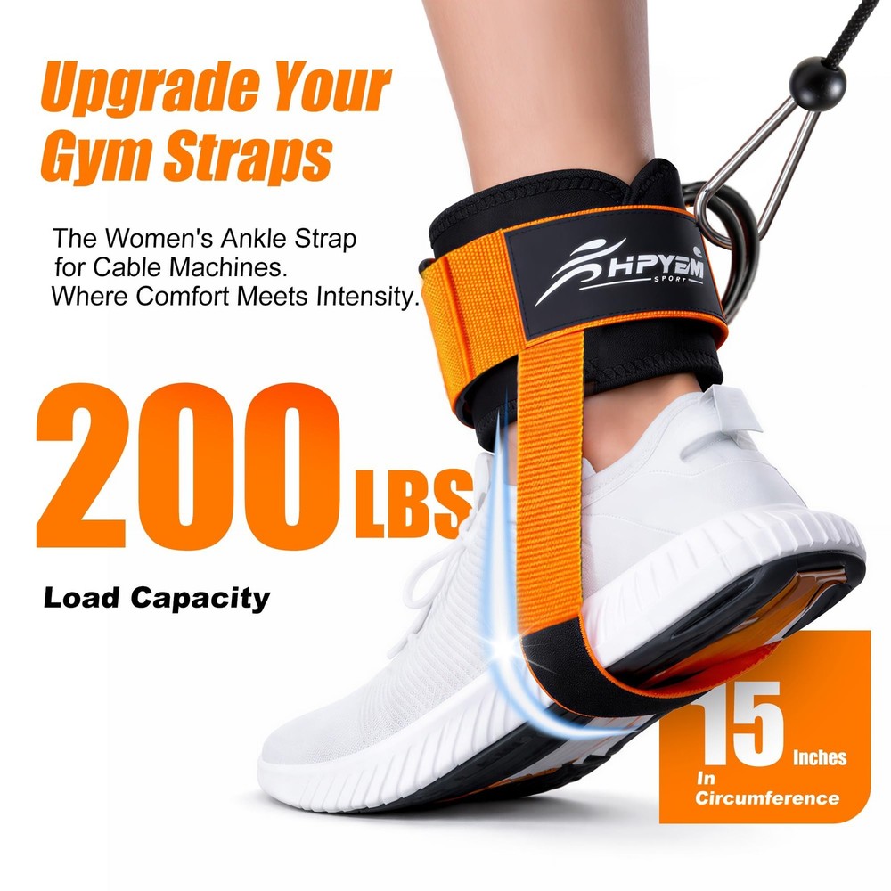 Ankle Strap for Cable Machine, Padded Ankle Straps for Cable Machine Kickback...