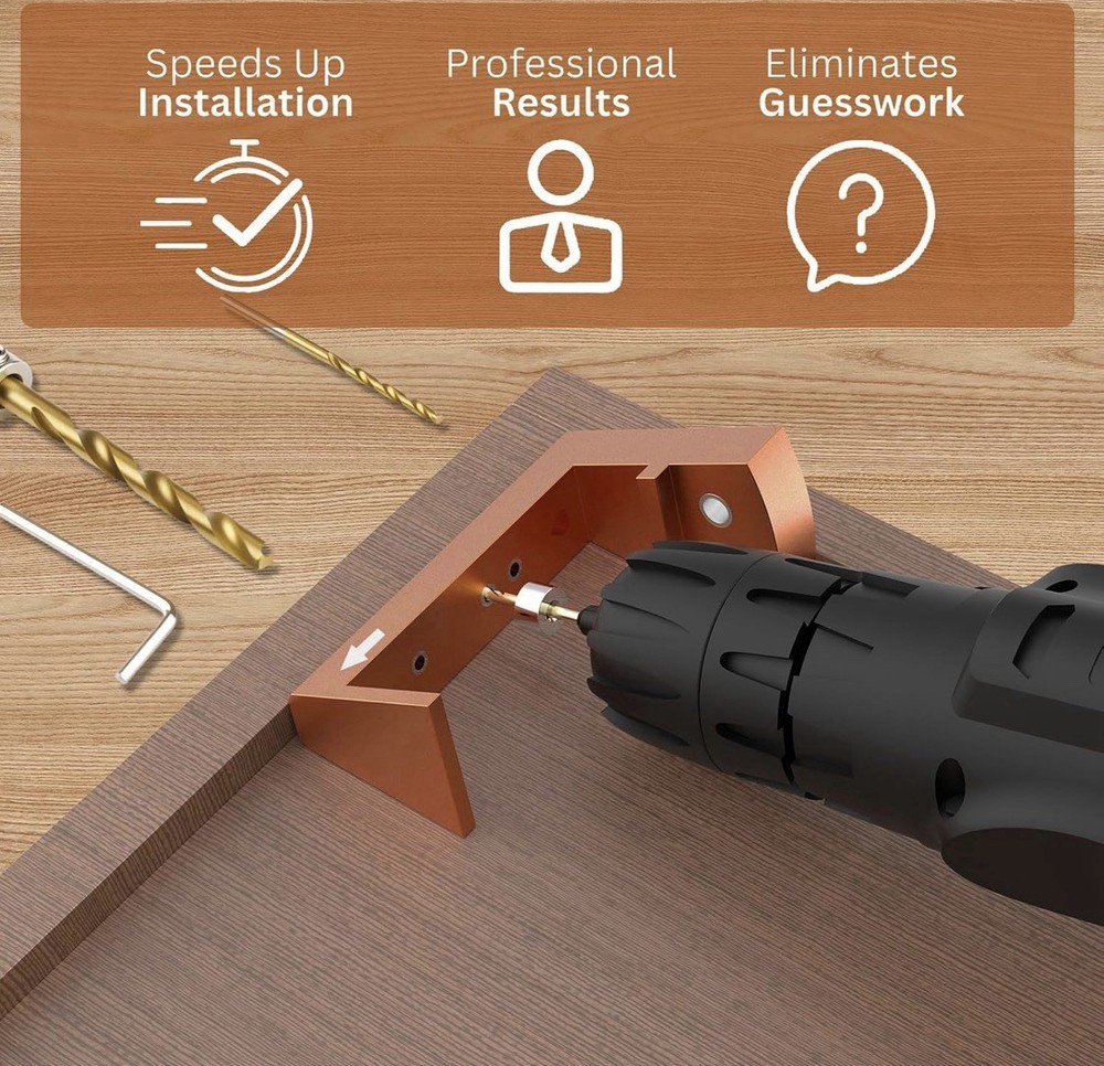 Undermount Drilling Guide - Durable Aluminum Drill Angle Guide w/Steel Insert...