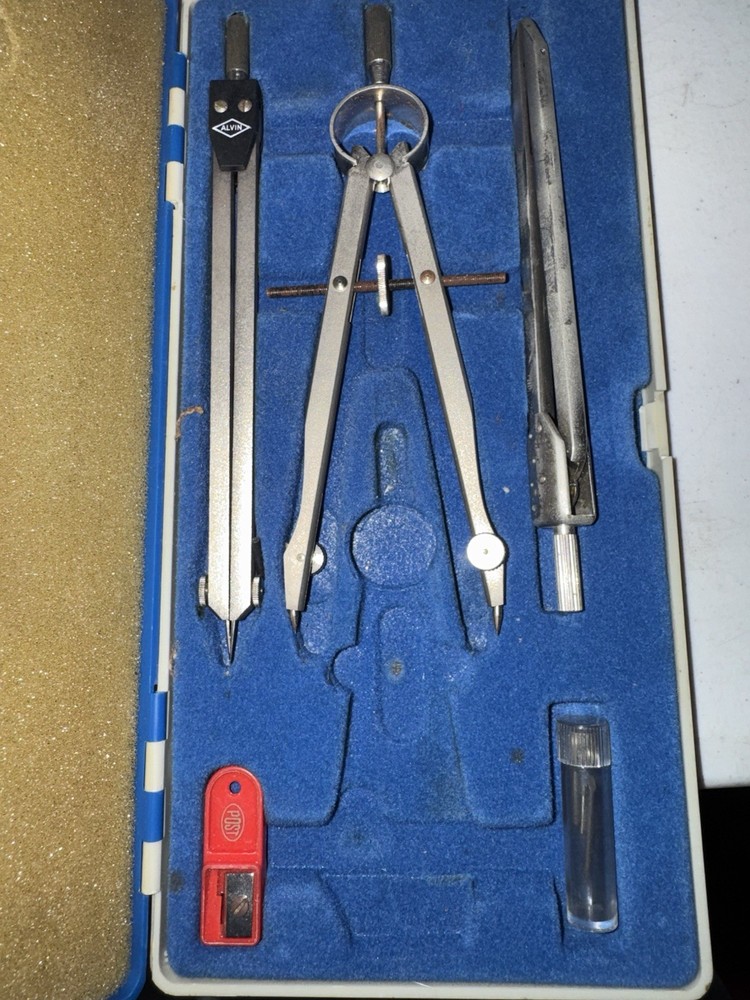 Alvin Maverick Precision Drawing Set Drafting Compass Tools w/ Case