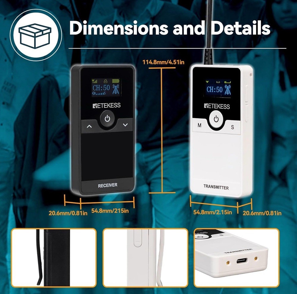 Retekess Wireless Tour Guide System, Tour Guide Headsets READ DESCRIPTION!