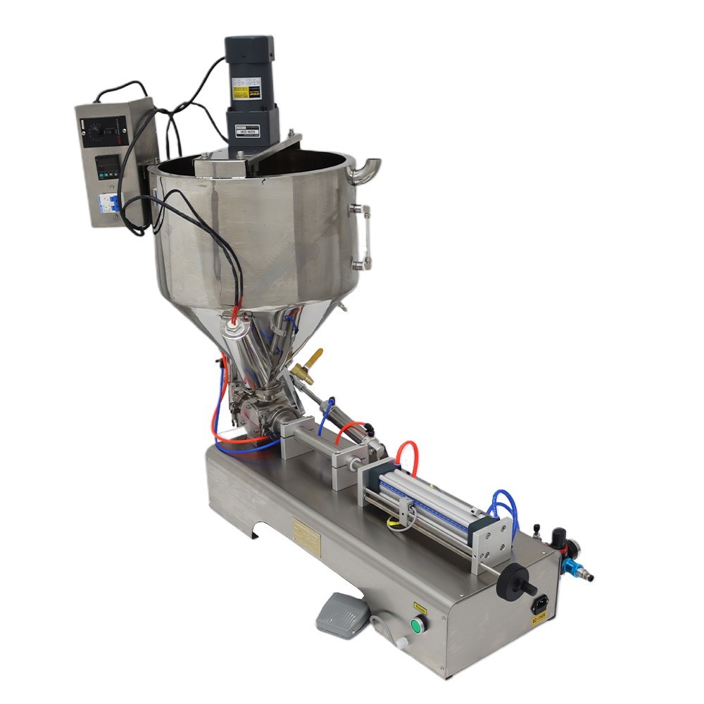 Stainless Paste Liquid Heating Stirring Filling Machine Single Nozzle 10-100ml