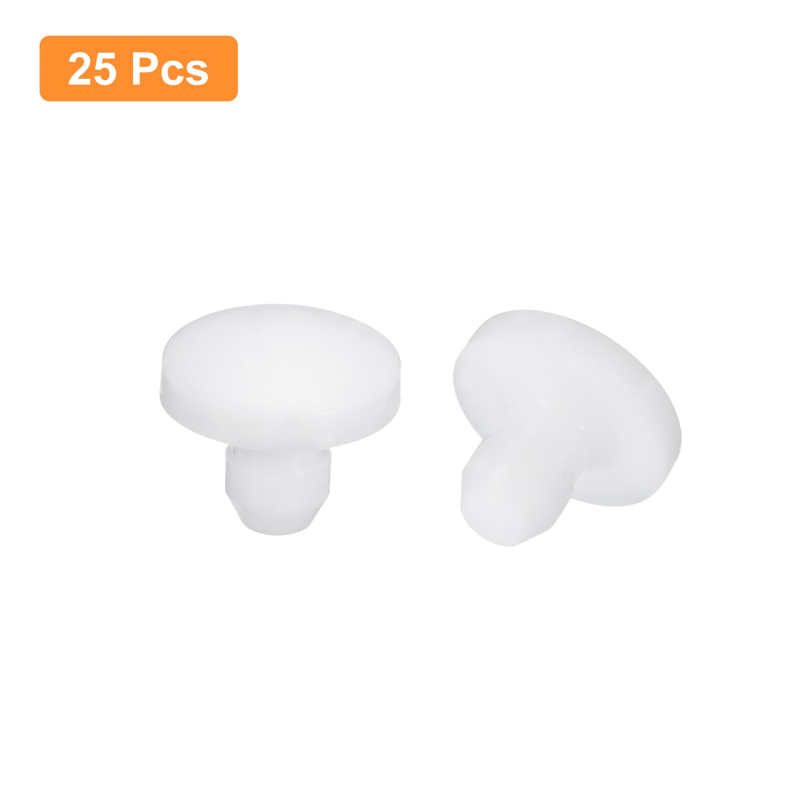 25Pcs Silicone Plugs Rubber Round Hole Plugs for 2.5-3mm Hole White