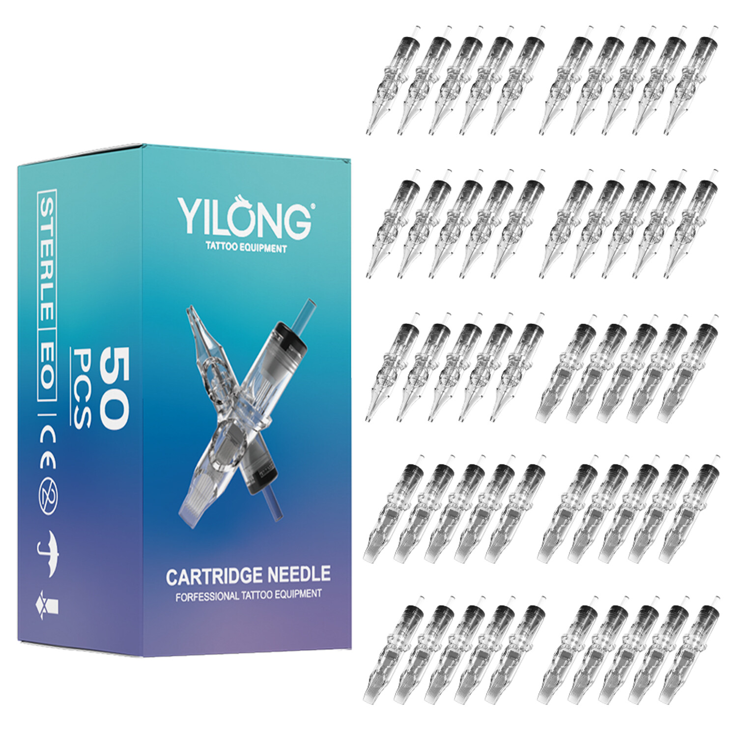 20-50Pcs Mixed Disposable Tattoo Cartridge Needles for Liner Shader RL RS RM M1