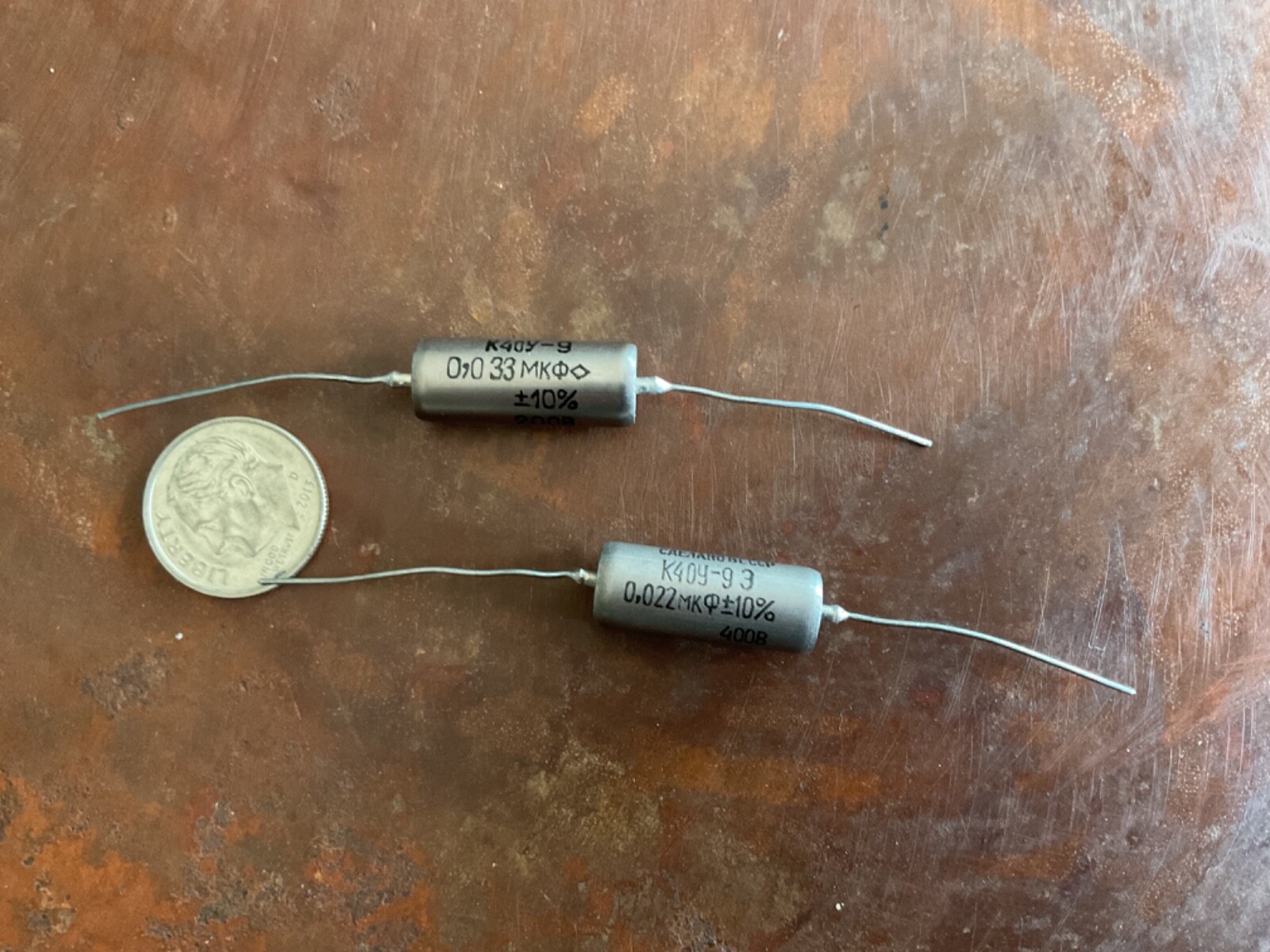 K40Y-9 .022uf & .033uf Russian Soviet-era NOS Capacitor Set -Paper In Oil