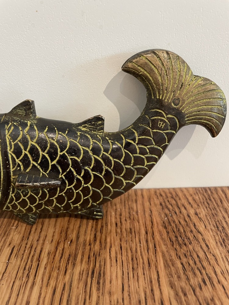 Solid Brass Fish Carp Padlock with 2 Keys, Great Used Condition Lock!!!!