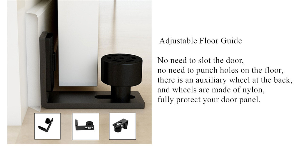 1PC Sliding Barn Door Bottom Floor Guide,Adjustable Roller,Wall Mount System
