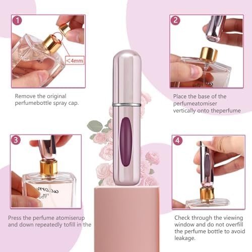 4Pcs Mini Refillable Perfume Atomizer – Travel Spray Bottle for Cologne & Pocket