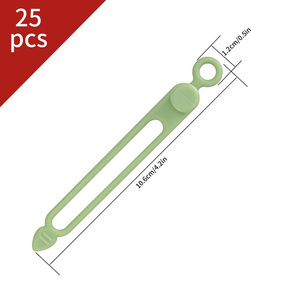 25 Pcs Silicone Cable Ties, Reusable Cable Straps Wire Organizer, Cable Managem