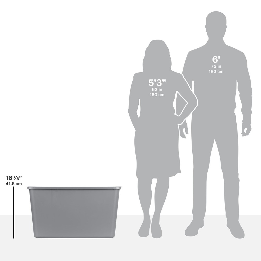 Sterilite Extra Large Storage Container – 30 Gallon Plastic Bin,Snap-On Lid,Gray