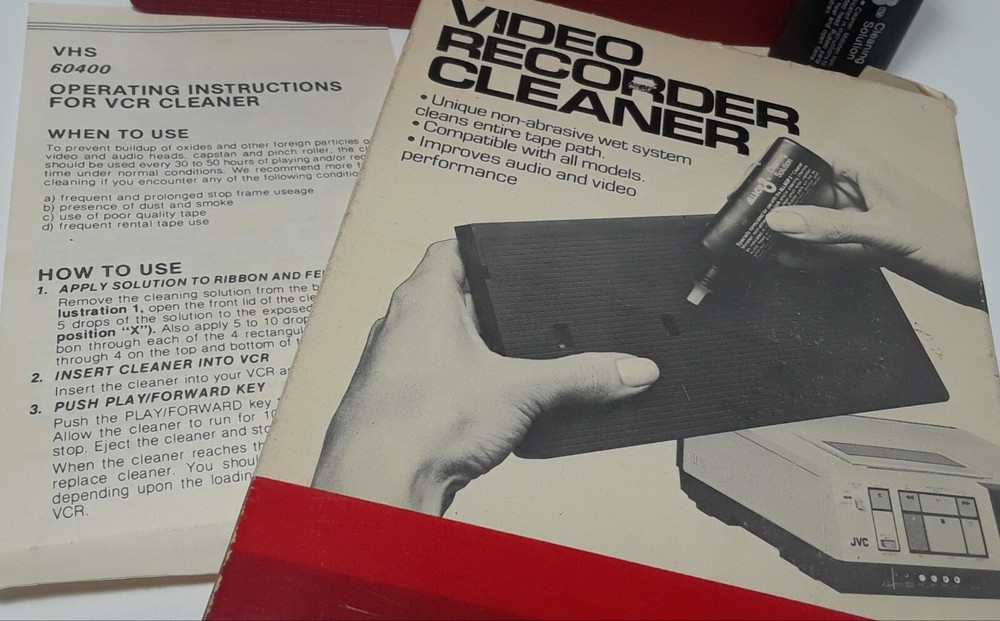 Allsop Video Recorder Cleaner for VHS (1984) w/ empty Solution bottle