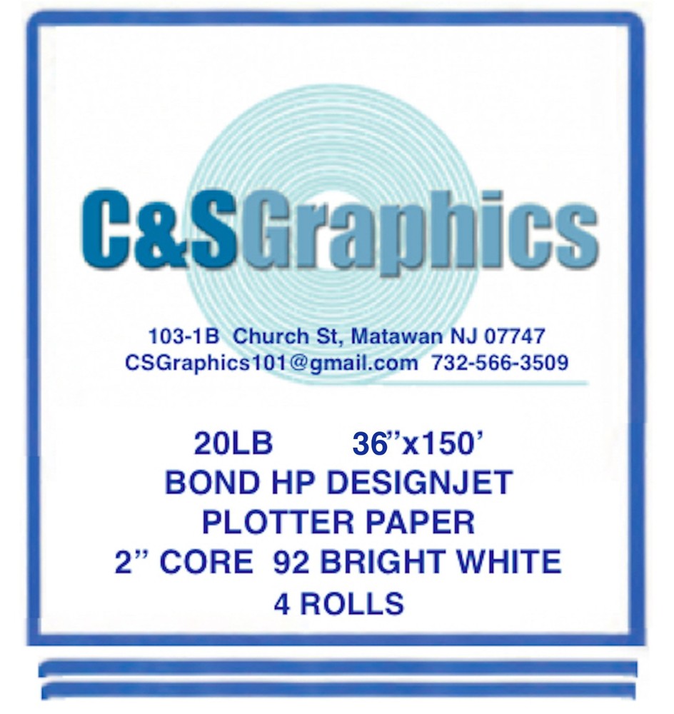 8 ROLLS 36'' X 150' 20lb InkJet Bond Plotter Paper