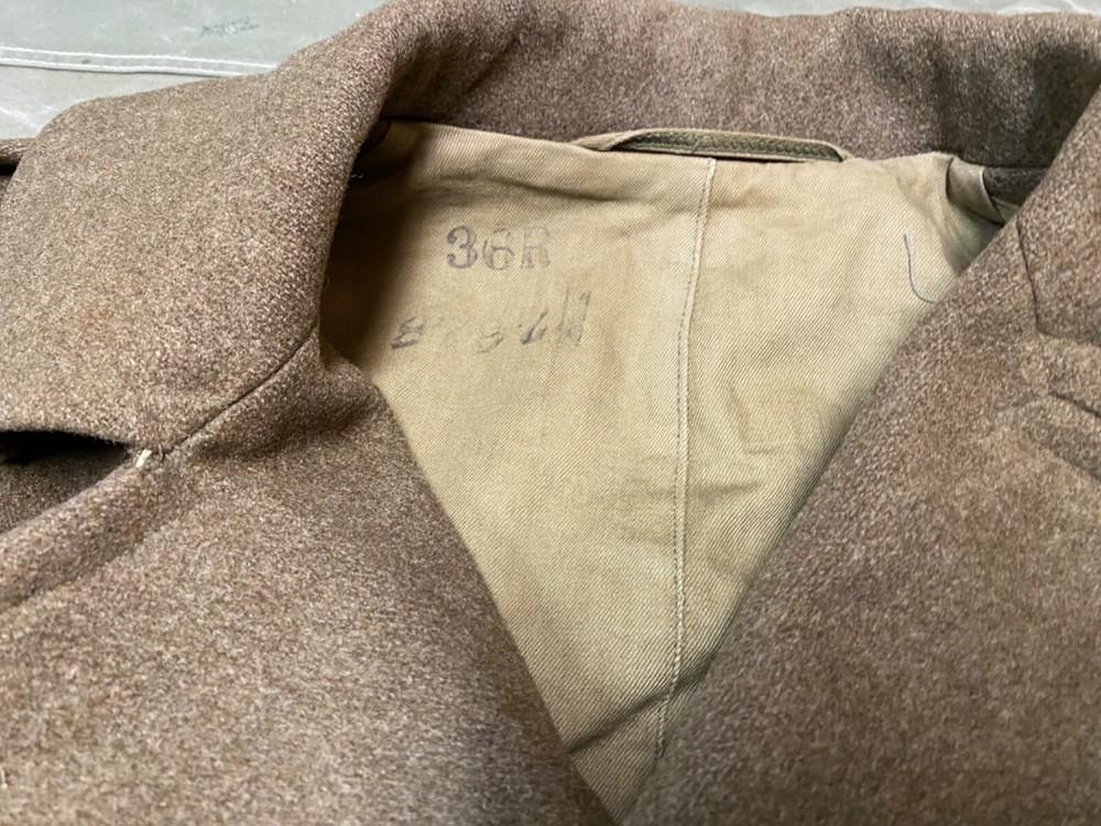 ORIGINAL WWII US ARMY WINTER M1938 WOOL MACKINAW CUT DOW JACKET-MEDIUM/LARGE 42R