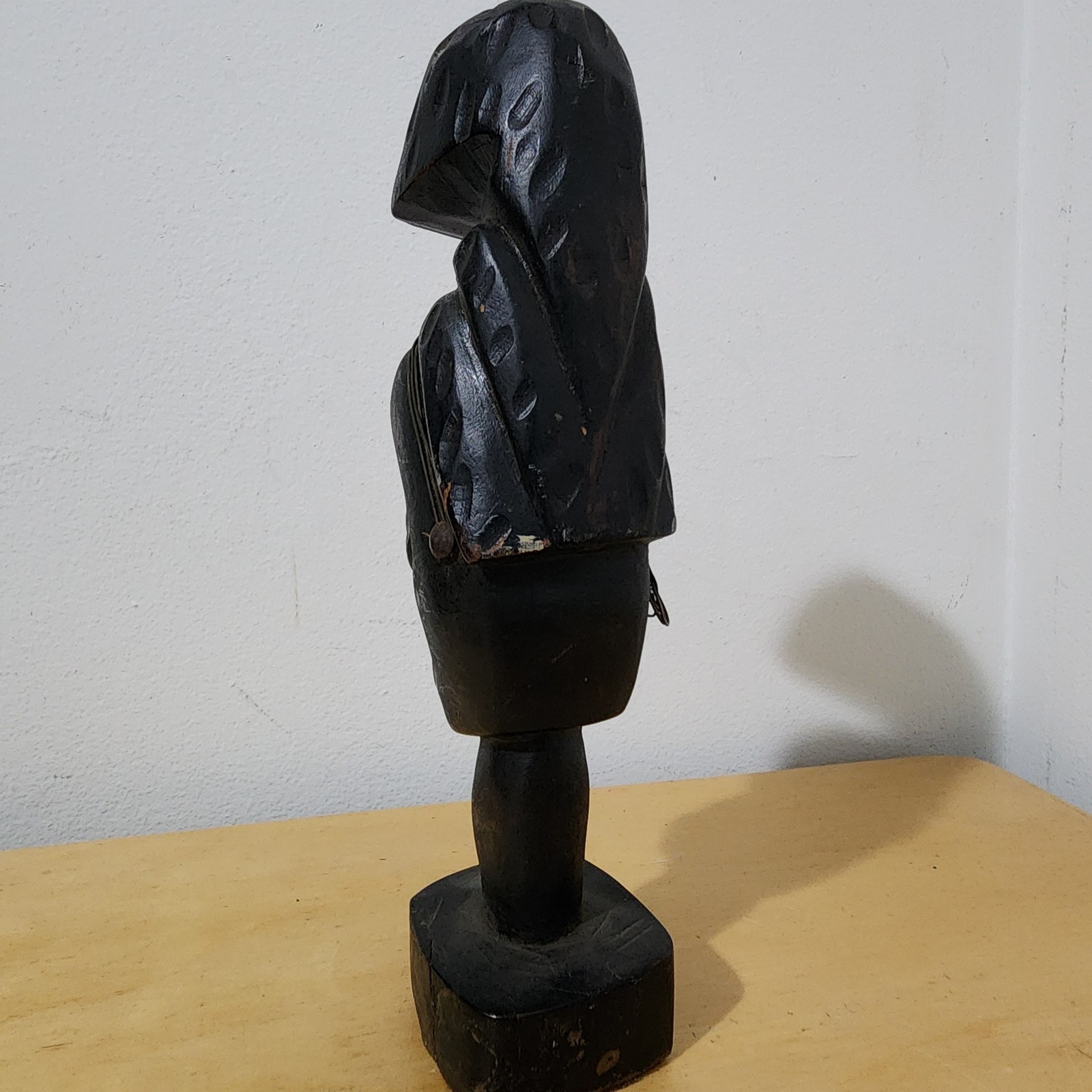 Vintage Hand Carved African Wood Sculpture Bust - West African Dan Style - 9.5"