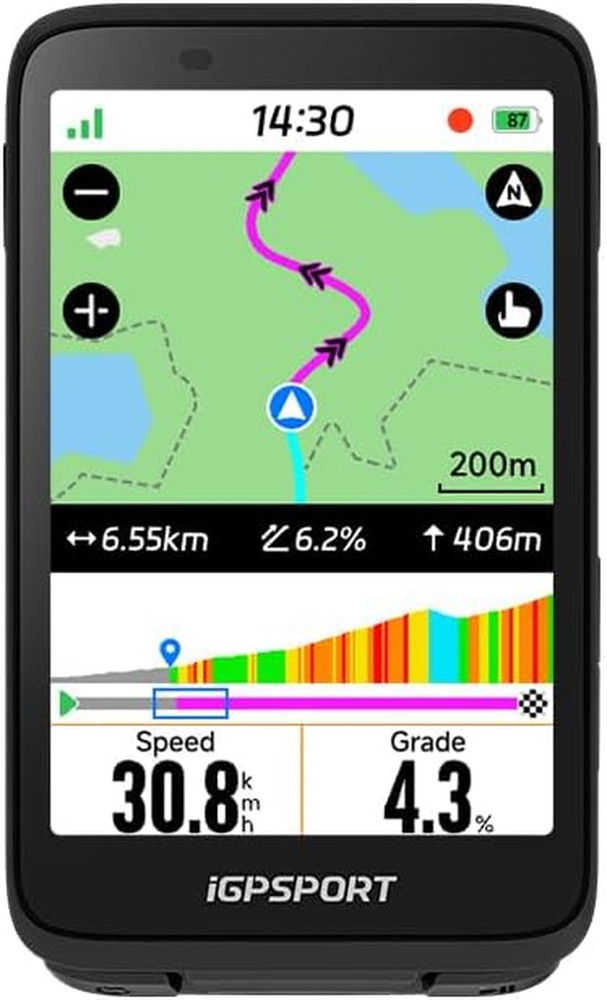 Binavi Wireless GPS Bike Computer with 3.5'' Touch Screen & Music Control