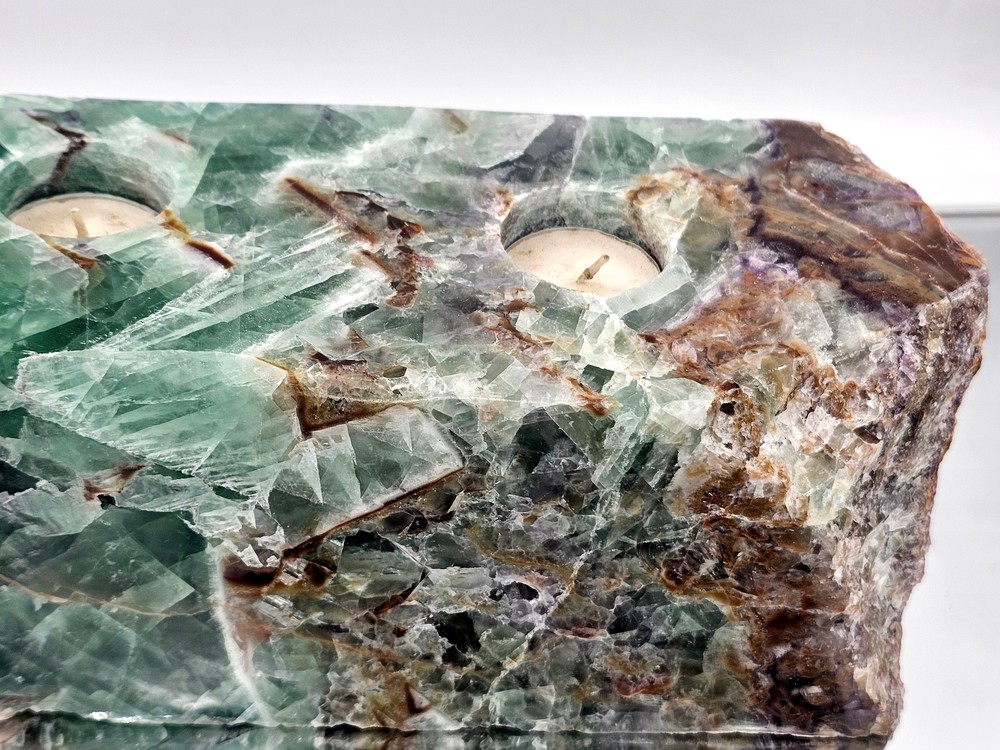 Large Fluorite Crystal Candle Holder