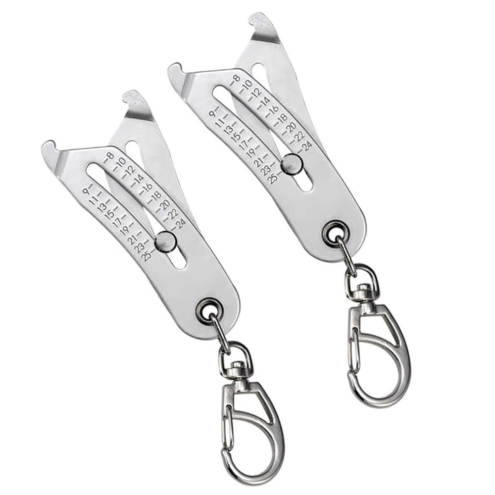 2PCS Portable Thread Gauge Set - Bolt Size Identifier with Keychain Accessory