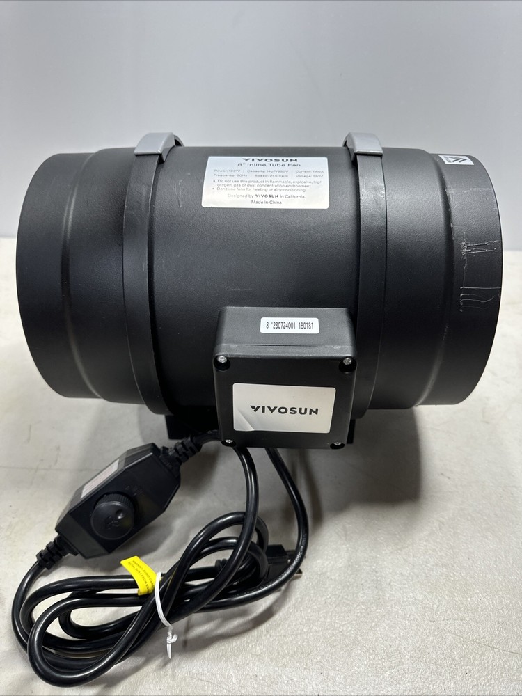 VIVOSUN 8" Inline Duct Fan 720CFM HVAC Exhaust Blower Variable Speed Controller