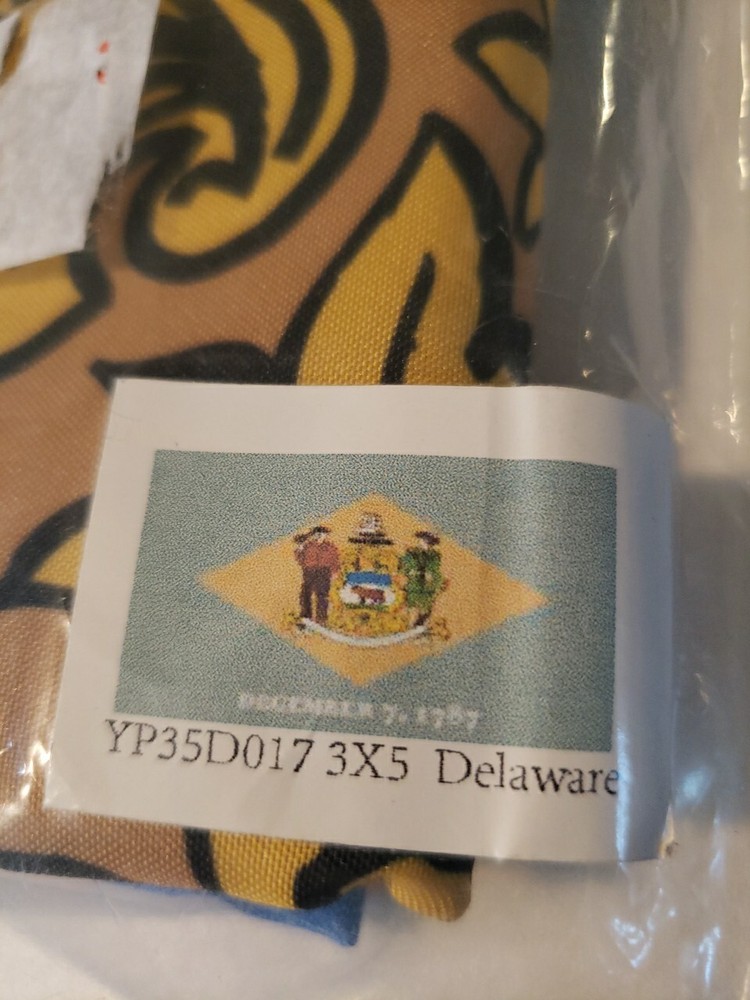 Delaware State Flag Double Sided Grommets New 3x5'