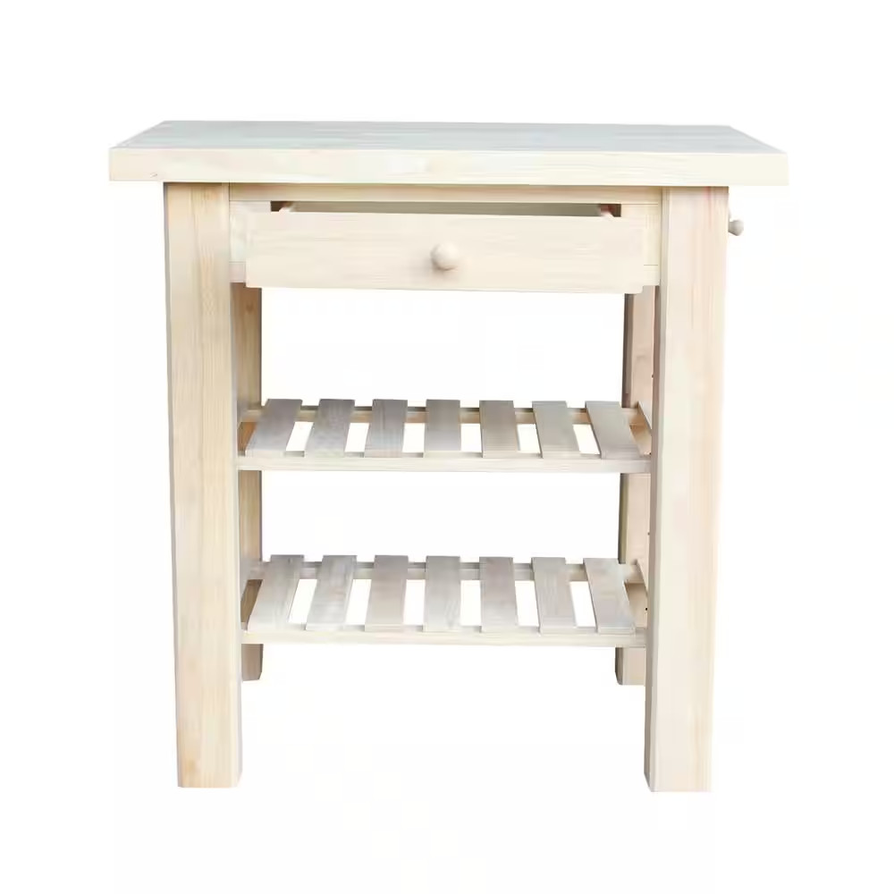 Unfinished Kitchen Utility Table with Drawer