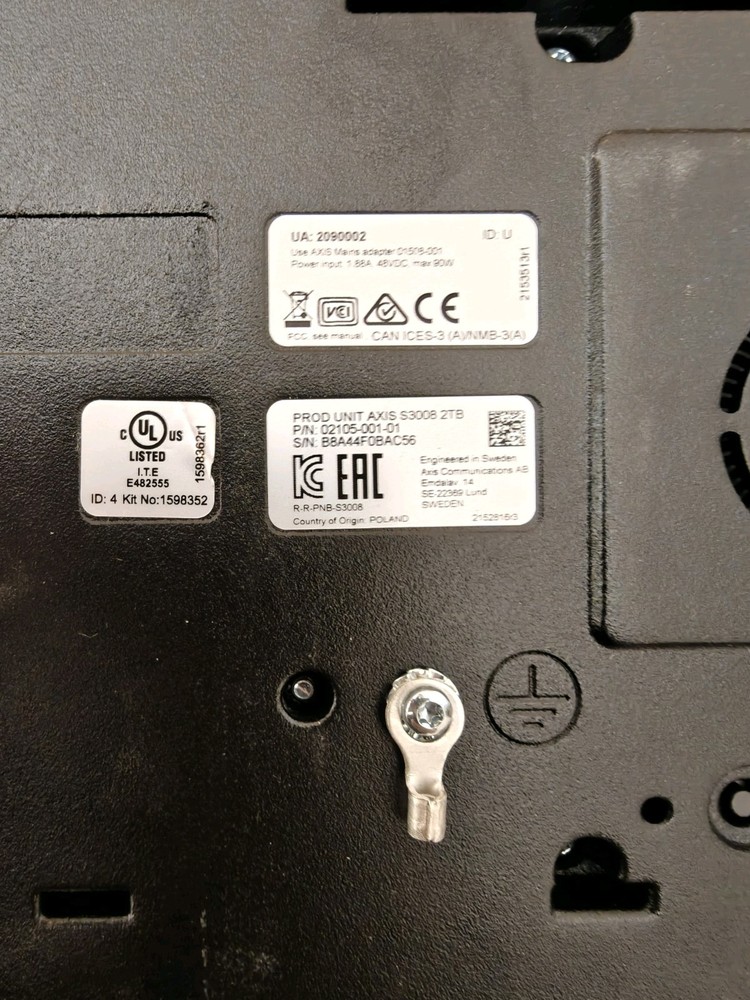 Axis S3008 2TB Network Video Recorder