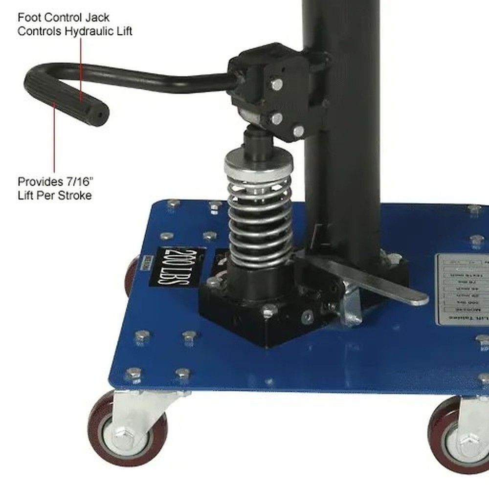Work Positioning Post Lift Table Foot Control 200 Lb. Cap. 16x16 Platform