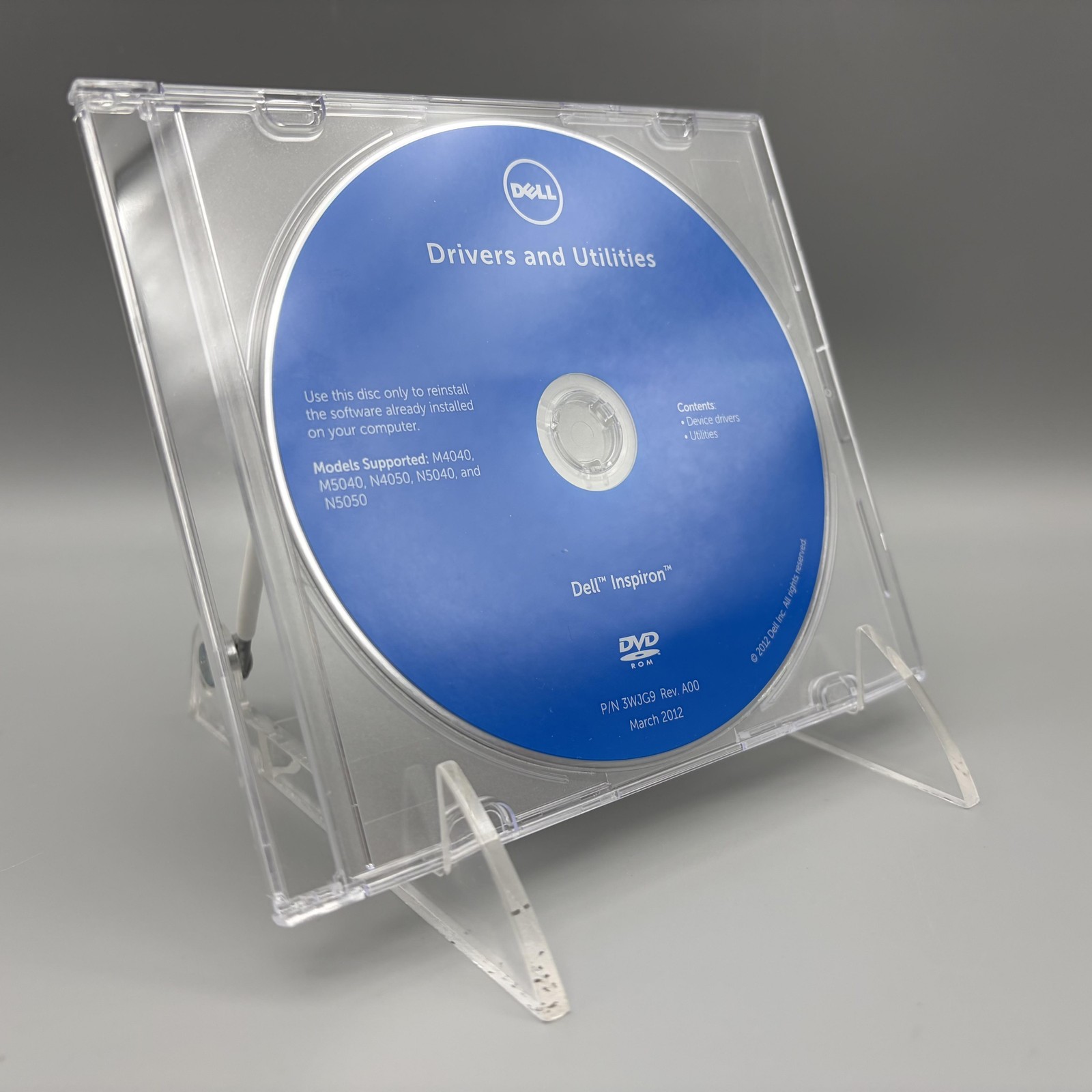 2012 Dell Inspiron Drivers And Utilities DVD 3WJG9 M4040 M5040 N4050 N5040 N5050