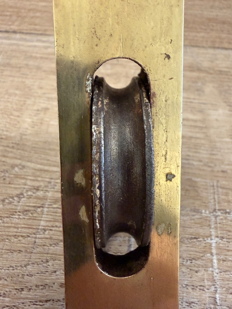 Two Antique Cast Iron, Brass Window Pulleys