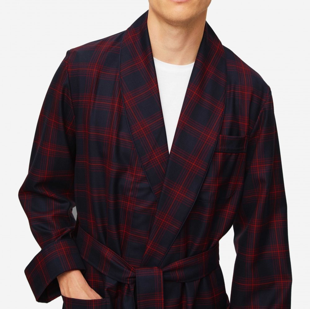 DEREK ROSE MEN'S LUXURY DRESSING GOWN - 100% WORSTED WOOL - RRP. £495 - YORK 40