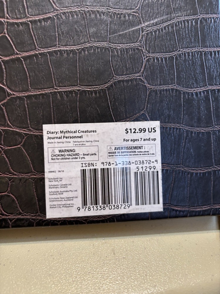 Scholastic Diary Journal Mythical Creatures 2016 No Lock