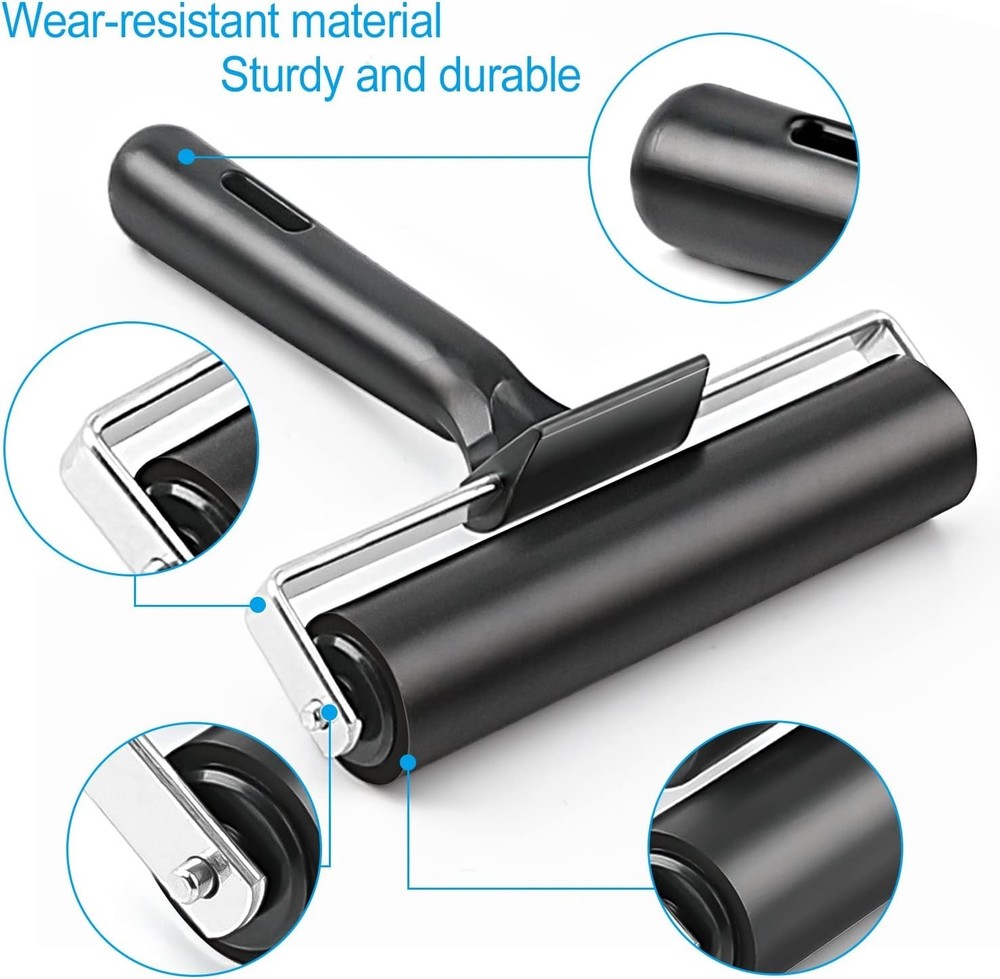 High-Quality 8" Rubber Roller for Construction Tools