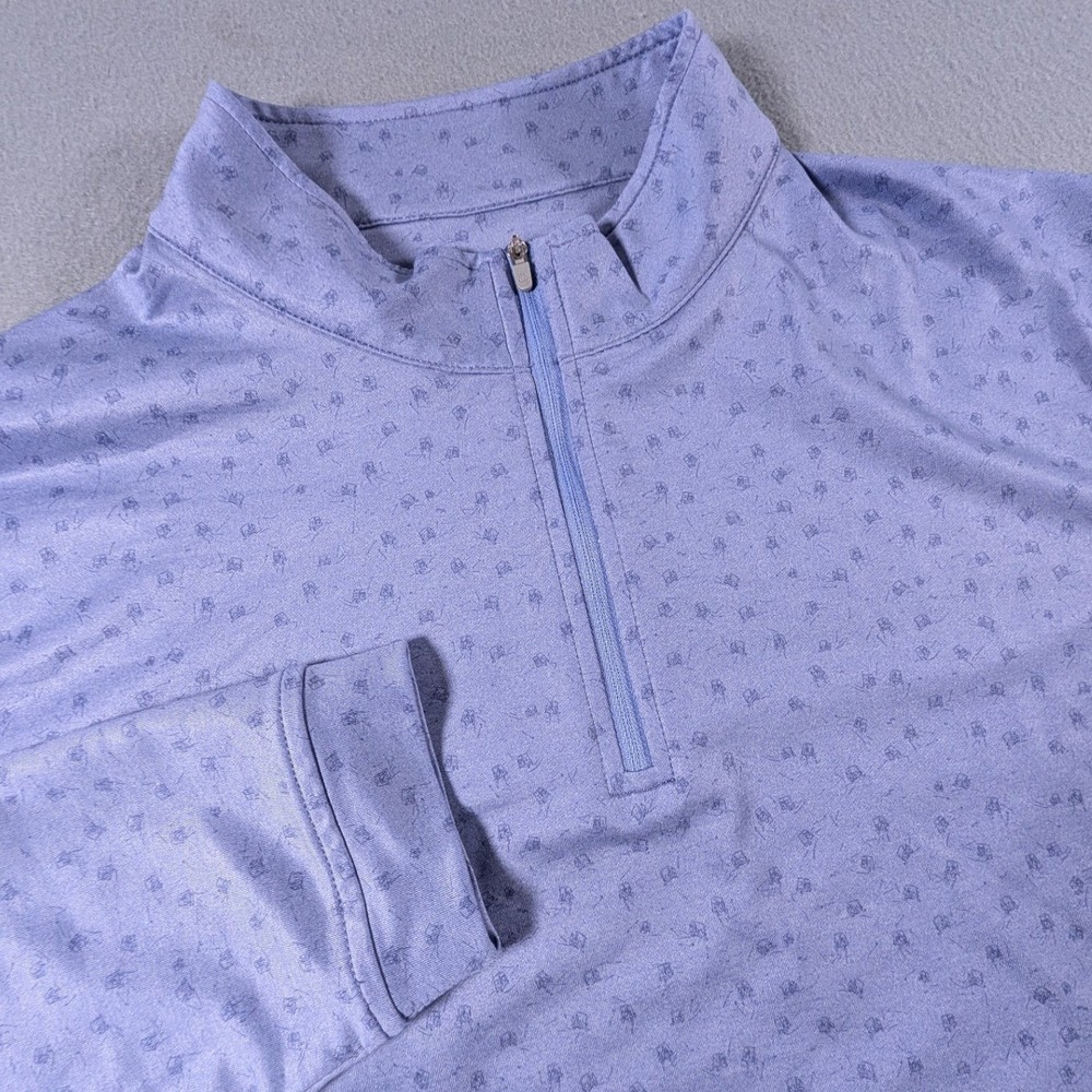 Peter Millar Quarter Zip Pullover Mens XXL Purple Micro Print Performance Golf
