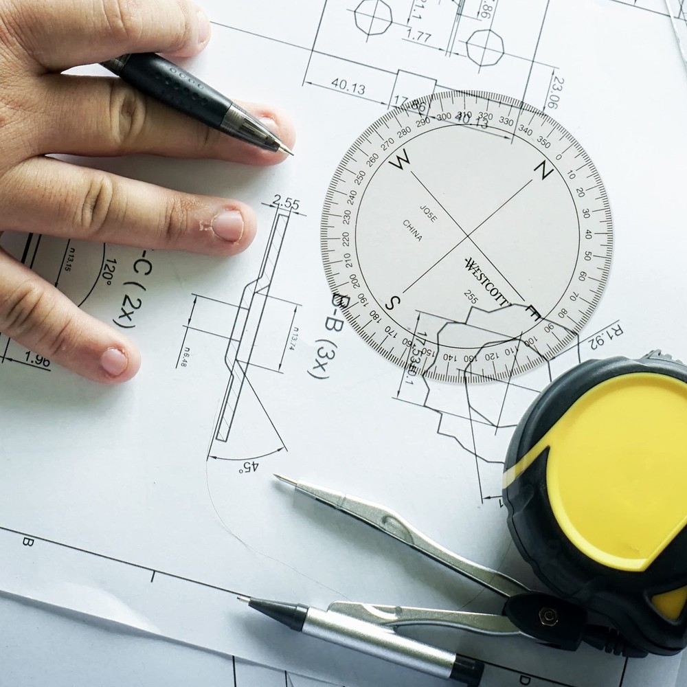 360-Degree Compass Protractor with Clear Dial for Accurate Measurements