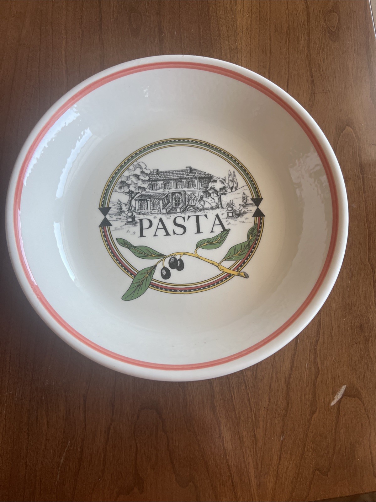 Himark Pasta Bowls Serving and Serving Set Olive Pattern VTG Made In Italy