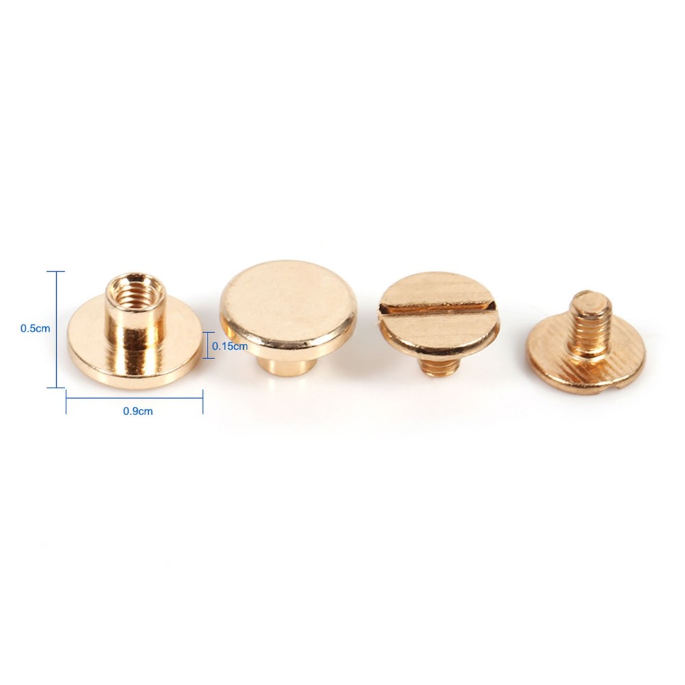 10sets Brass Button Stud Screw For Leather Rivet Belt DIY