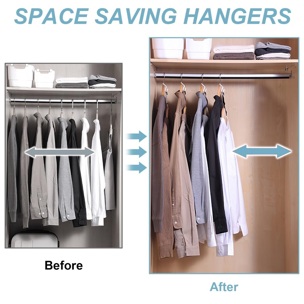 50 PCS Space Saving Hanger - Clothes Connector Hooks, Stacking Space Saver, P...