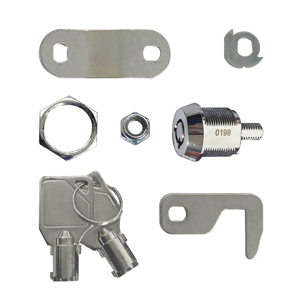 2 Pack Toolbox Lock 5/8" Tubular Cam Replacement Hook Keyed Chrome