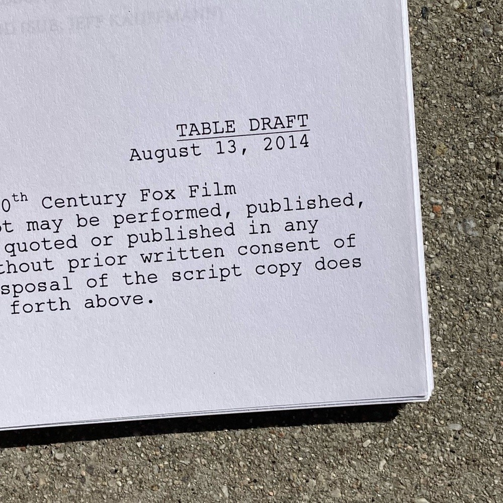 American Dad 2014 Production Used Table Draft Script James Hetfield Episode!