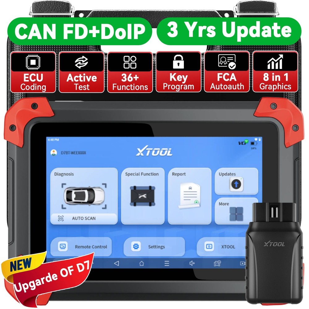 XTOOL D7BT Car Bidirectional Coding Diagnostic Tool OBD2 Scanner Key Programmer