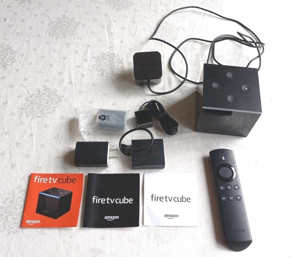 Amazon Fire TV Cube First Gen Model No. EX69VW 2018 Plus Remote & Accessories