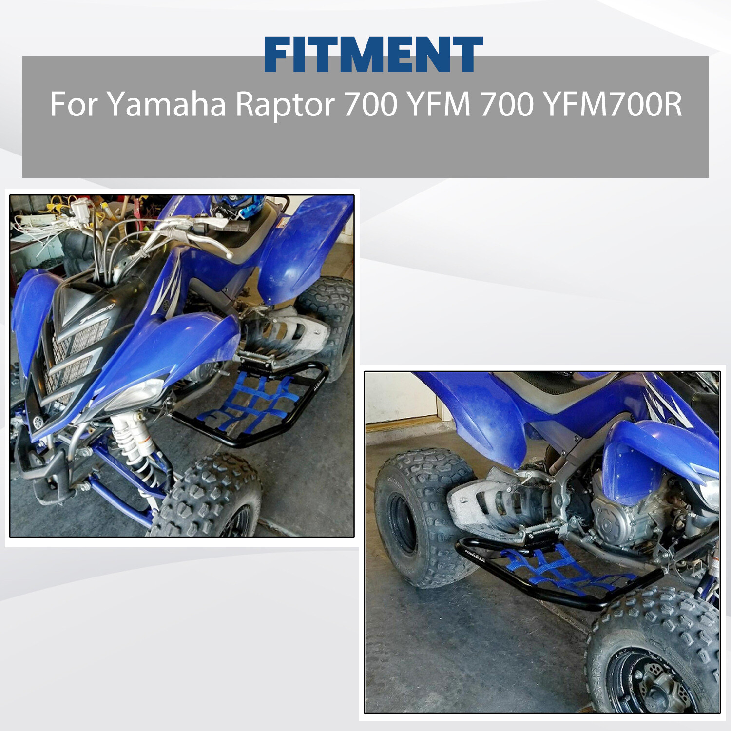 Blue Aluminium Side Step Nerf Bars Foot Peg For Yamaha Raptor 700 YFM 700 YFM700