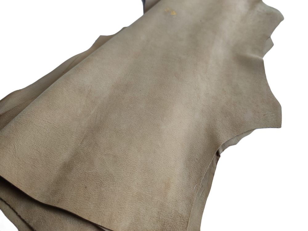 soft khaki suede goatskin leather lining hide